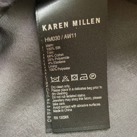 Karen Millen Sheer Black Blouse - Size: Labeled US 4 / EU 36 - Picture 9 of 9